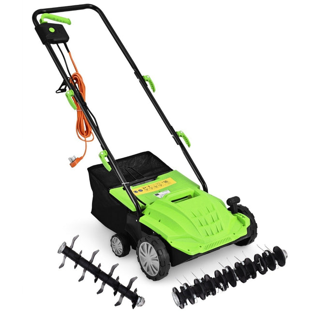 Electric Lawn Scarifier and Aerator, 1500W, 30L Bag, 32cm Width