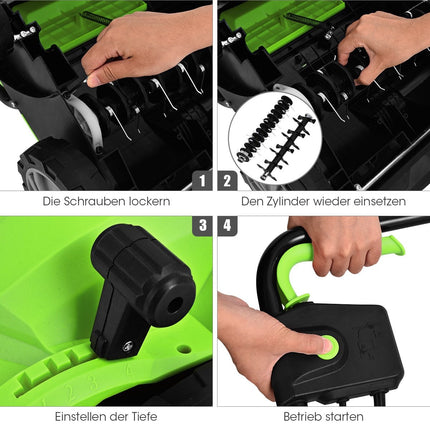 Electric Lawn Scarifier and Aerator, 1500W, 30L Bag, 32cm Width