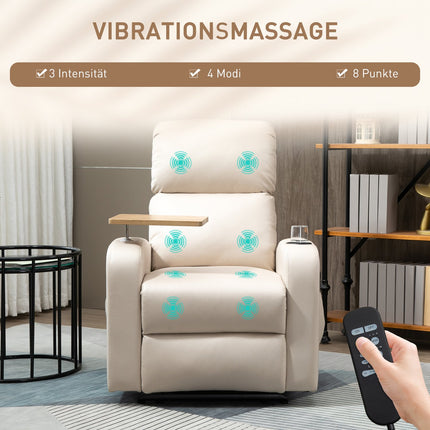 Electric recliner, microfiber, light gray massage function