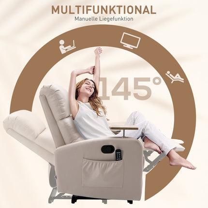 Electric recliner, microfiber, light gray massage function