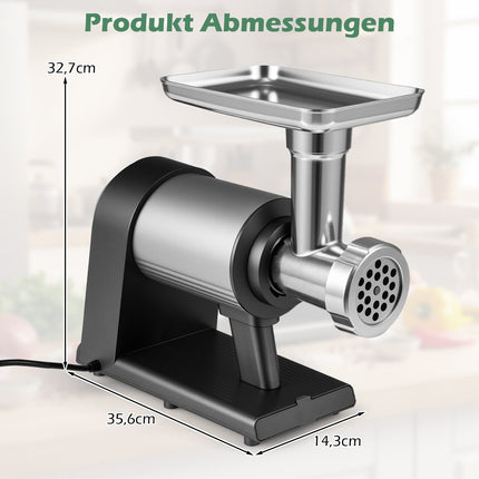 Electric Meat Grinder 2000W, 3 Sausage Tubes, Kebbe Set