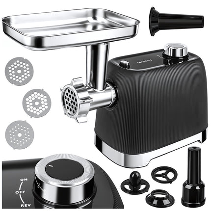 Electric Meat Grinder 2400W with Reverse Function, 3 Stainless Steel Sieves