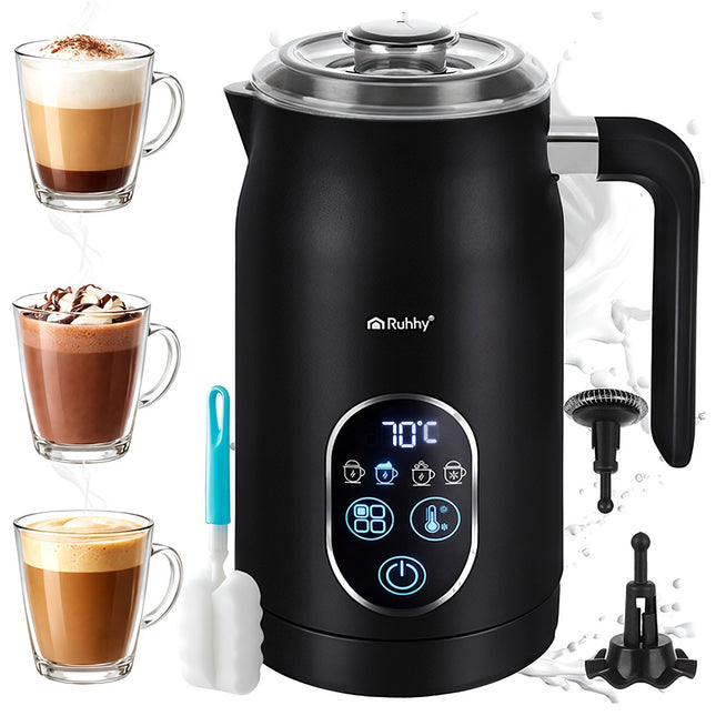 Electric Milk Frother with LED Display, 500W, 4 Modes