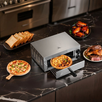 Electric Pizza Oven, 12 Inch Countertop, 1500W, Temp Control, Timer