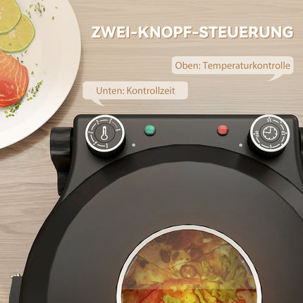Electric Pizza Oven, 430℃, 1200W, 30cm Stone, Timer