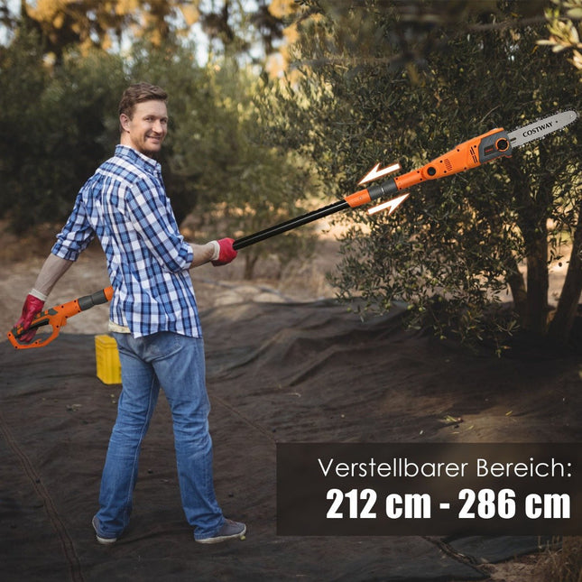 Elektrische stokzaag, verstelbaar 212-286 cm, multi-hoekkop