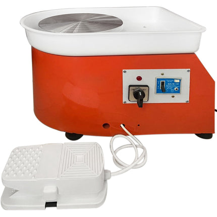 Elektrisch pottenbakkerswiel 25 cm, 280 W, voetpedaal, gereedschapskit