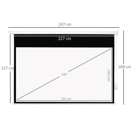 Electric Projector Screen 100" 16:9 HD 4K with Remote