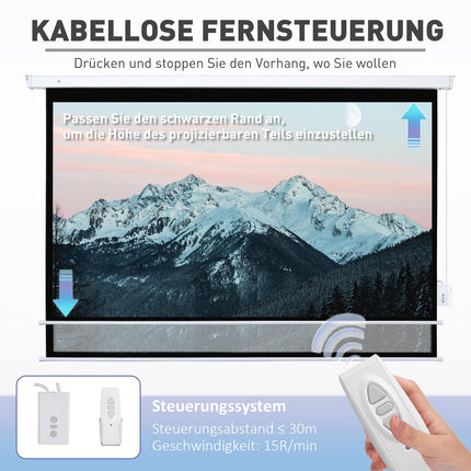 Electric Projector Screen 100" 16:9 HD 4K with Remote