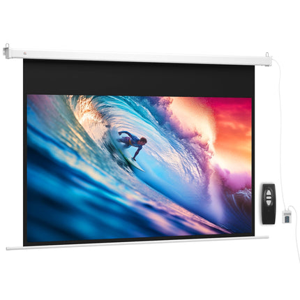 Electric Projector Screen 120 Inch 16:9, Remote, White