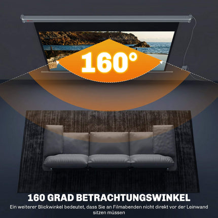 Electric Projector Screen 120 Inch 16:9, Remote, White