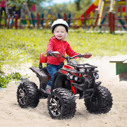 Electric Kids Quad 12V, Spotlight, USB & MP3, Red