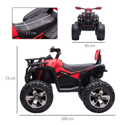 Electric Kids Quad 12V, Spotlight, USB & MP3, Red