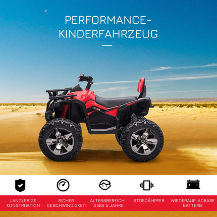 Electric Kids Quad 12V, Spotlight, USB & MP3, Red