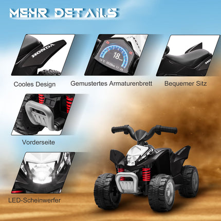 Electric ATV for kids with LED lights and horn, black
