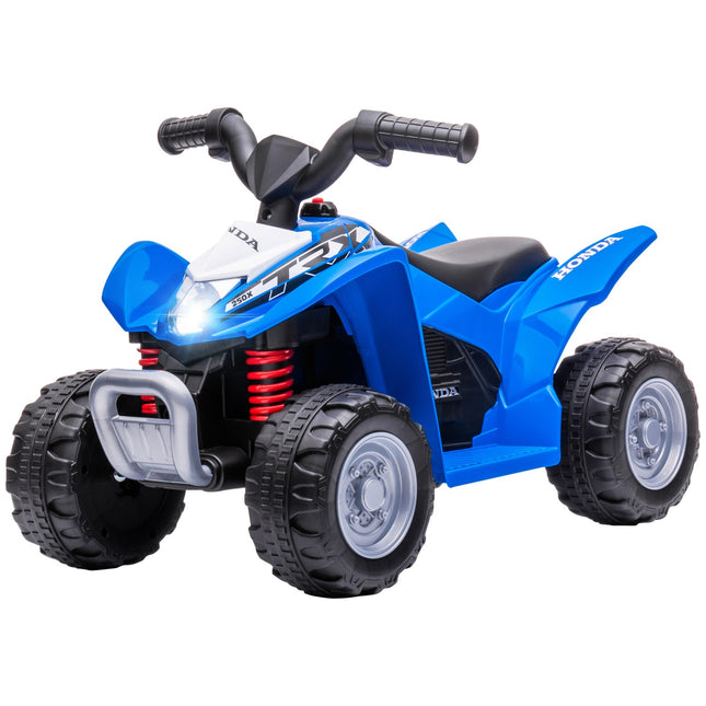 Electric quad bike for children with LED and horn, metallic blue