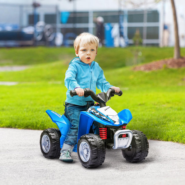 Electric quad bike for children with LED and horn, metallic blue