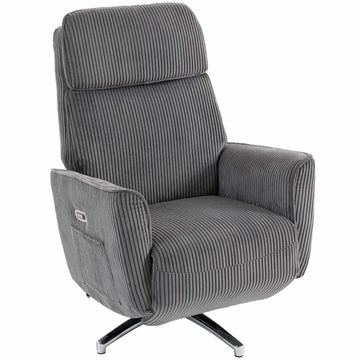 Electric Recliner Chair with Dual Motors, USB Port, Dark Grey