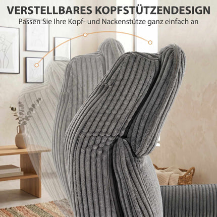 Electric Recliner Chair with Dual Motors, USB Port, Dark Grey
