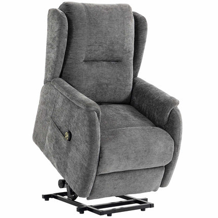 Electric Recliner Chair with Lift Assist, Dark Grey Chenille