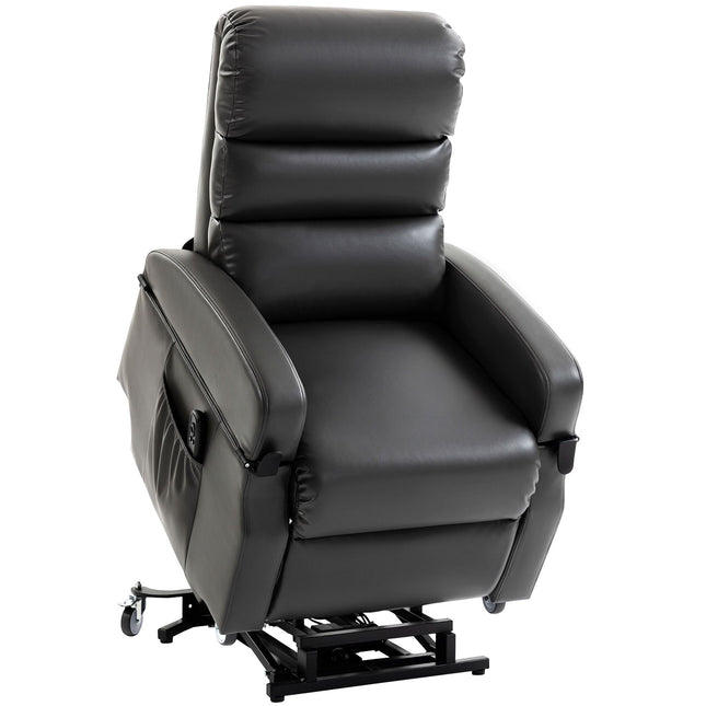 Elektrische relaxfauteuil met liftfunctie, kunstleer, donkergrijs