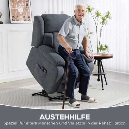 Electric Recliner Chair with Lift, Massage, Dark Grey