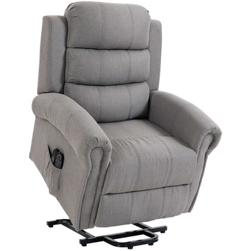 Electric Recliner Chair with Lift, Massage & Heat, Light Grey