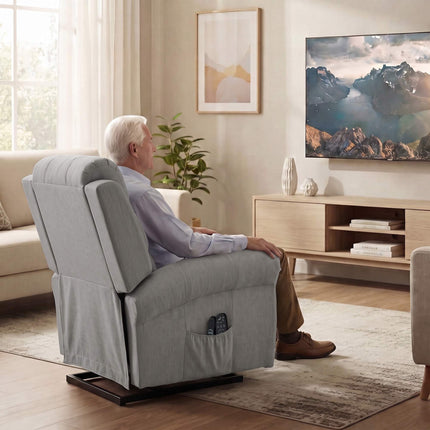 Electric Recliner Chair with Lift, Massage & Heat, Light Grey