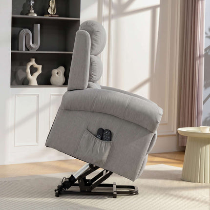 Electric Recliner Chair with Lift, Massage & Heat, Light Grey