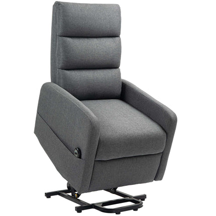 Electric Recliner Chair with Lift, Remote, Linen Look, Gray