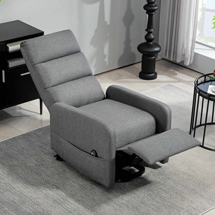 Electric Recliner Chair with Lift, Remote, Linen Look, Gray