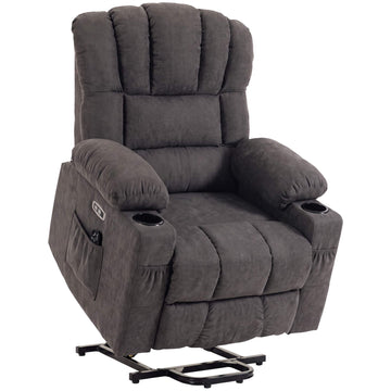 Electric Recliner Chair with Massage & Heat, Grey