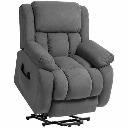 Electric Recliner Chair with Massage & Heat, Grey Velvet