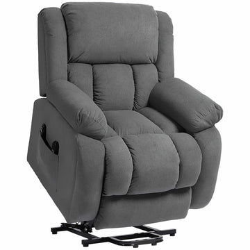 Electric Recliner Chair with Massage & Heat, Grey Velvet