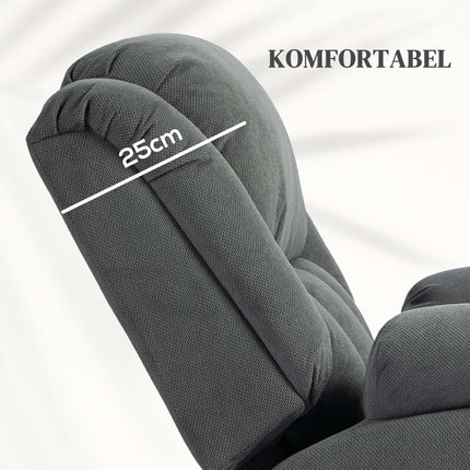 Electric Recliner Chair with Massage & Heat, Grey Velvet