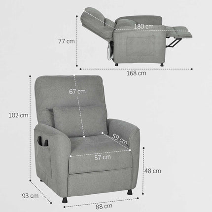 Electric Recliner Chair with Massage and Heat, Dark Grey