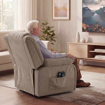 Electric Recliner Chair with Massage and Heat, Light Brown