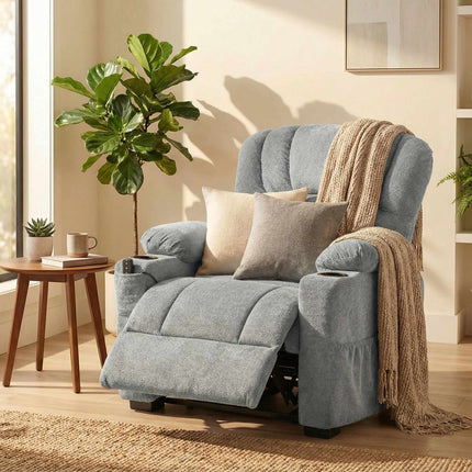 Electric Recliner Chair with USB, Memory Positions, Grey