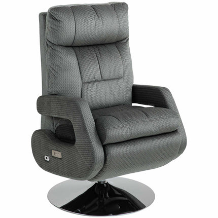Electric Recliner Chair with USB, Velvet, Swivel, Grey