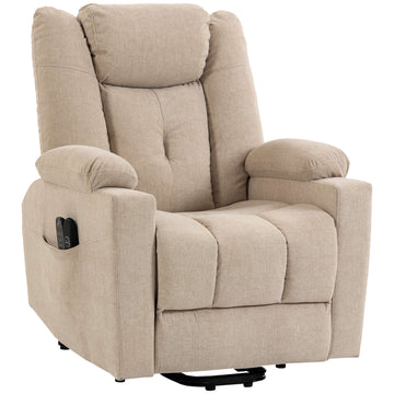 Electric Recliner with Massage & Heat, Cream Velvet