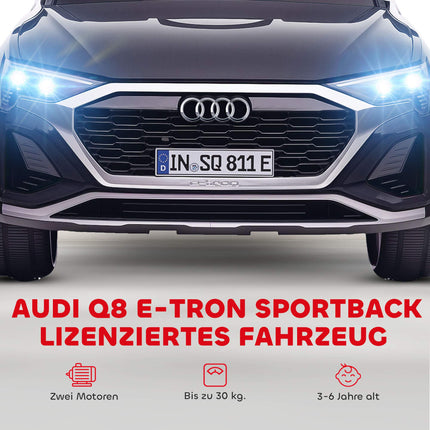Electric Ride-On Car, 12V Audi Q8, Remote Control, Black