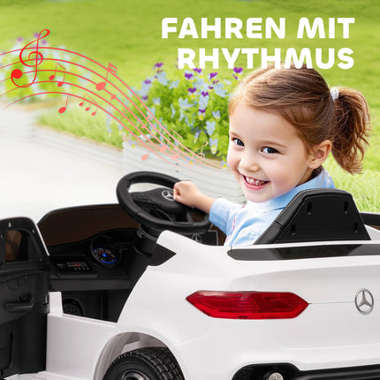 Electric Ride-On Car for Kids, 12V, Remote Control, White