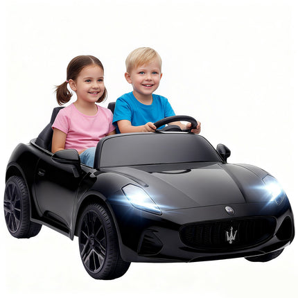 Electric Ride-On Car for Kids, 2-Seater, 12V, Remote, Black