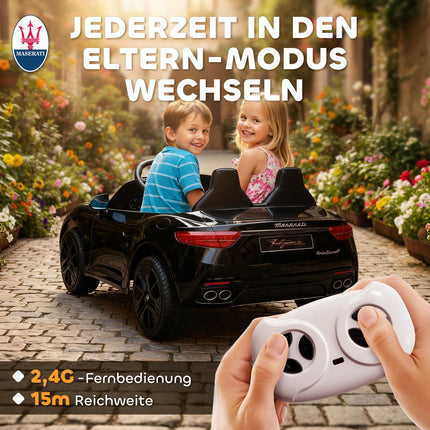 Electric Ride-On Car for Kids, 2-Seater, 12V, Remote, Black