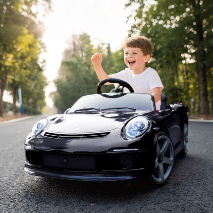 Electric Ride-On Car for Kids, Remote, Music, Black
