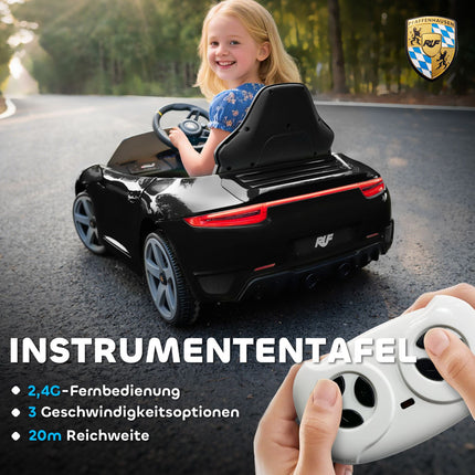 Electric Ride-On Car for Kids, Remote, Music, Black