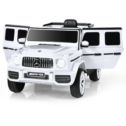 Electric Ride-On Car for Kids with Music & Lights, White