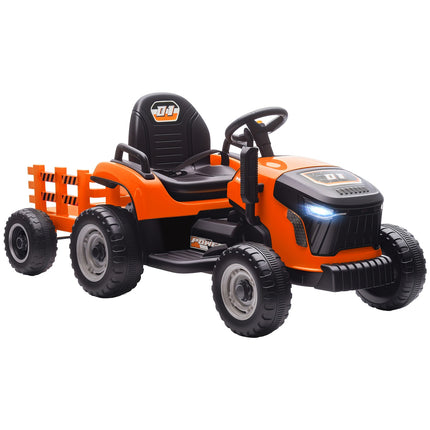 Electric Ride-On Tractor for Kids, Remote Control, Ages 3-8, Orange