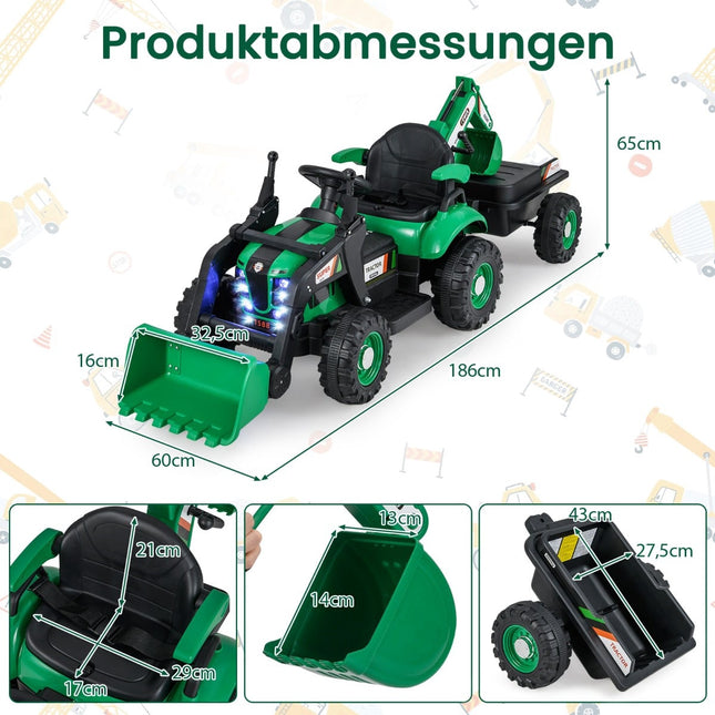 Electric Ride-On Tractor with Trailer & Remote – 12V