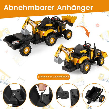 Electric Ride-On Tractor with Trailer & Remote Control, 12V